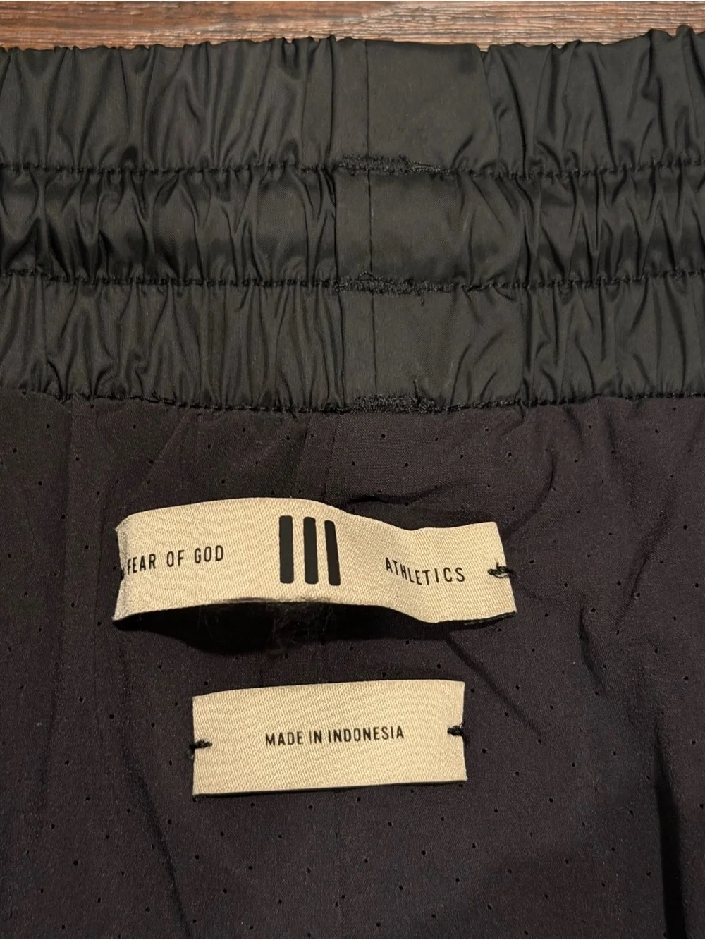 Adidas x FEAR OF GOD Mens Track Pants Drawstring Black Cream Size L IS8727